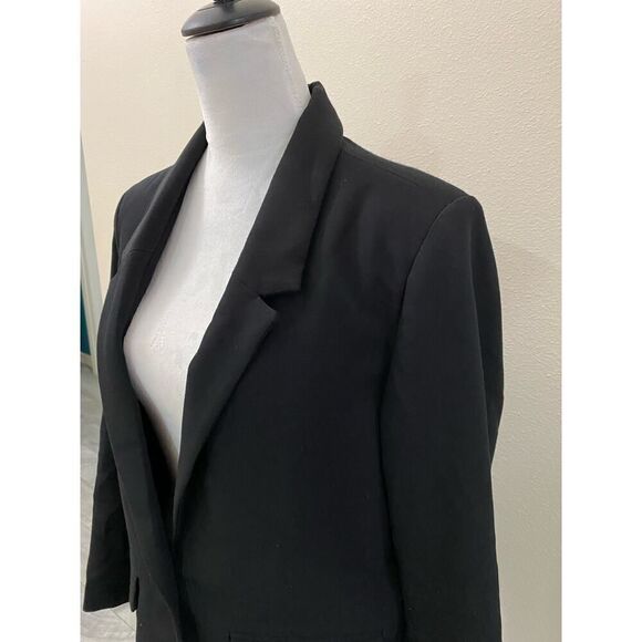 Old Navy Career Black Balzer Preppy Shoulder Pads Two Front Buttons Size M - Picture 3 of 8